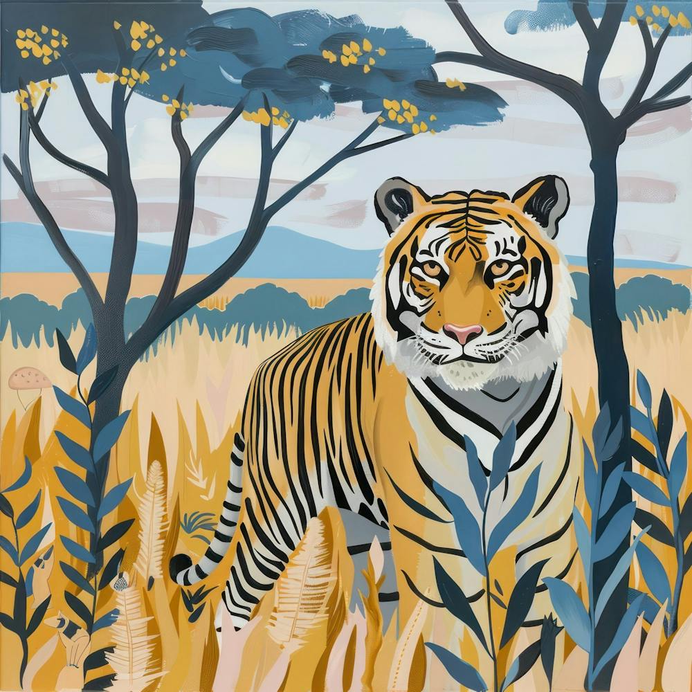 Tiger Pastel Illustration 2