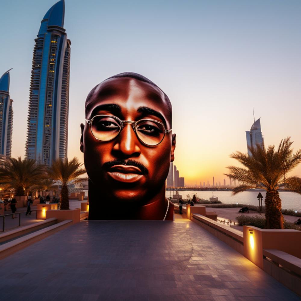 2pac Billboard/Statue In Dubai