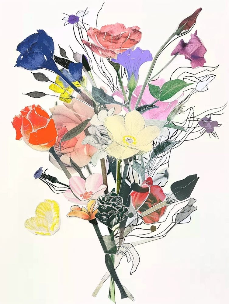 Lisianthus 1 Collage Flower Bouquet