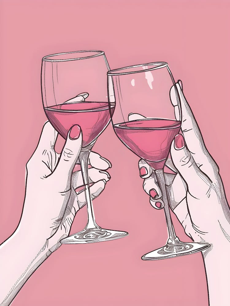 Two Hands Holding Wine Glasses