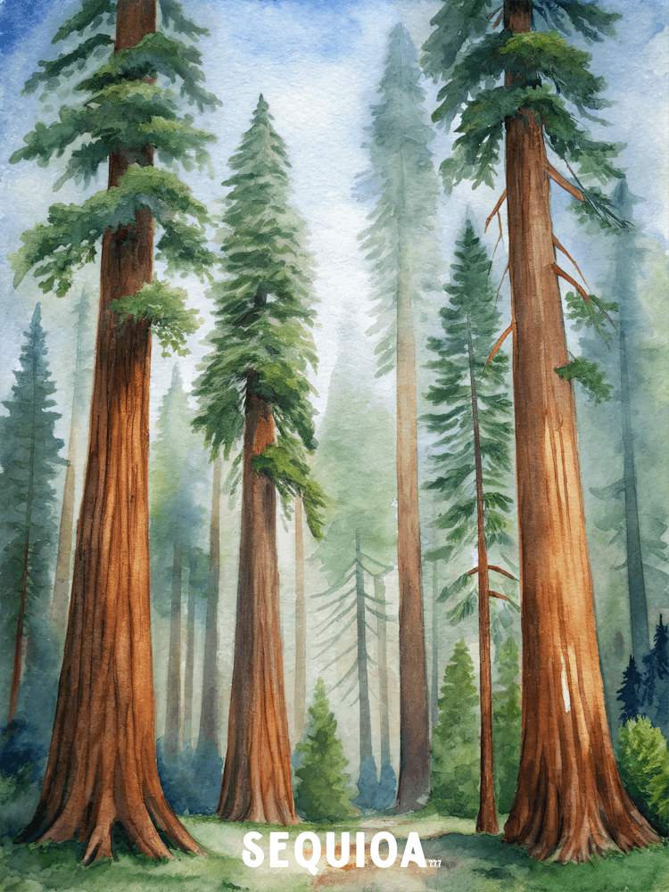 Sequoia National Park Watercolor Painting