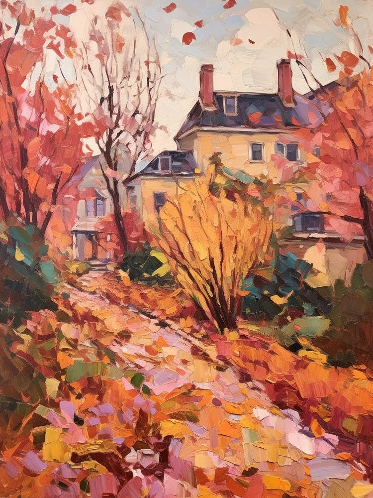 Autumn Gardens Painting Dumbarton Oaks Usa 2