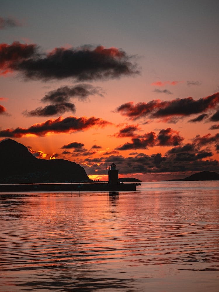 Sunset Over The Water, Alesund Norway