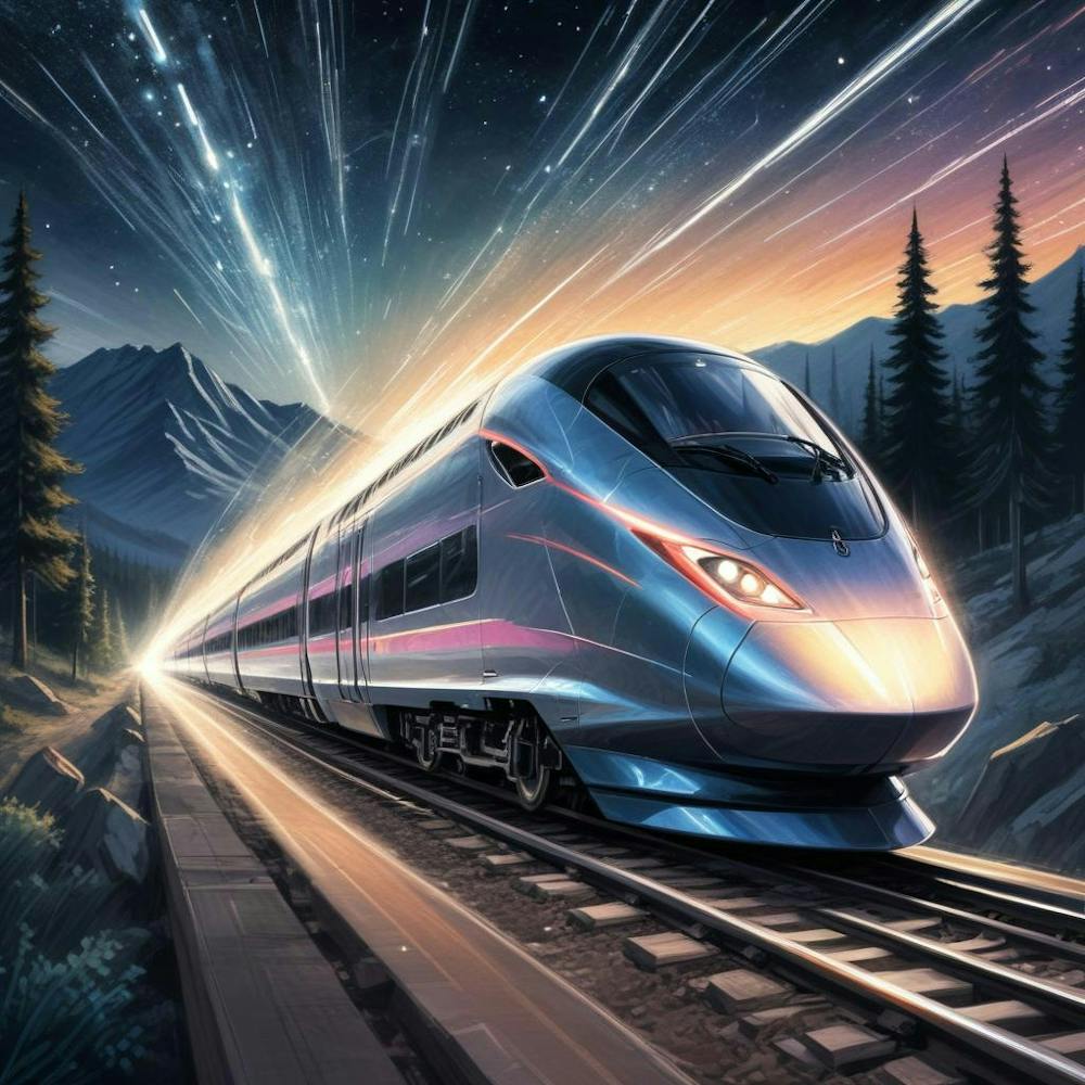 Sketch Lines Highspeed Futuristic Train