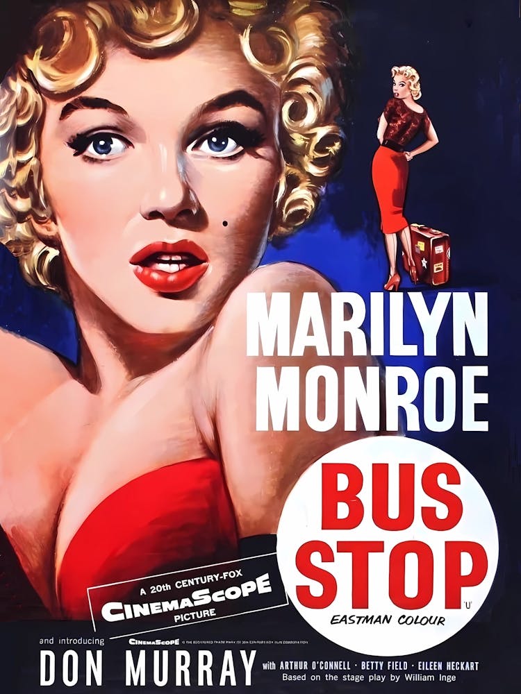 Marilyn Monroe, Bus Stop, Vintage Movie Poster, 1956