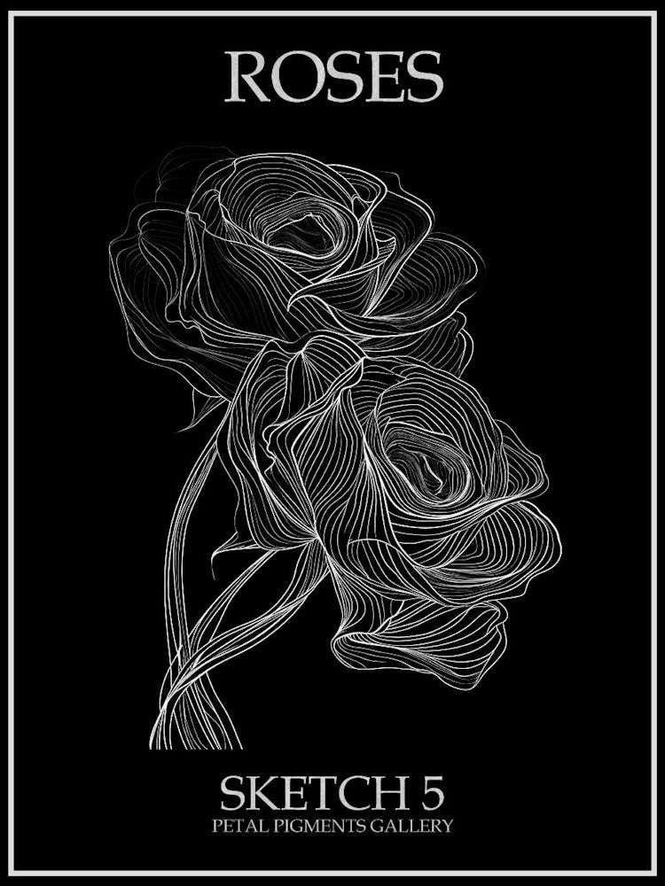 Roses Sketch 5 Poster Inverted