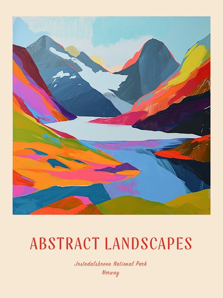 Colourful Abstract Jostedalsbreen National Park Norway 3 Poster