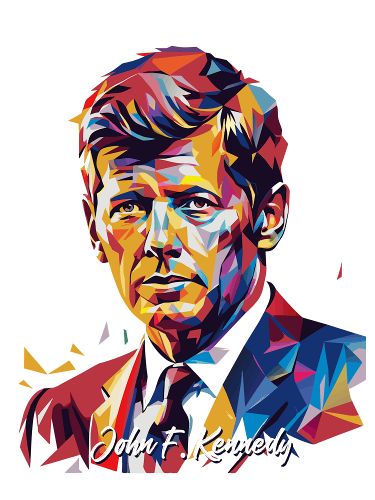 John F Kennedy 1 Portrait WPAP Pop Art