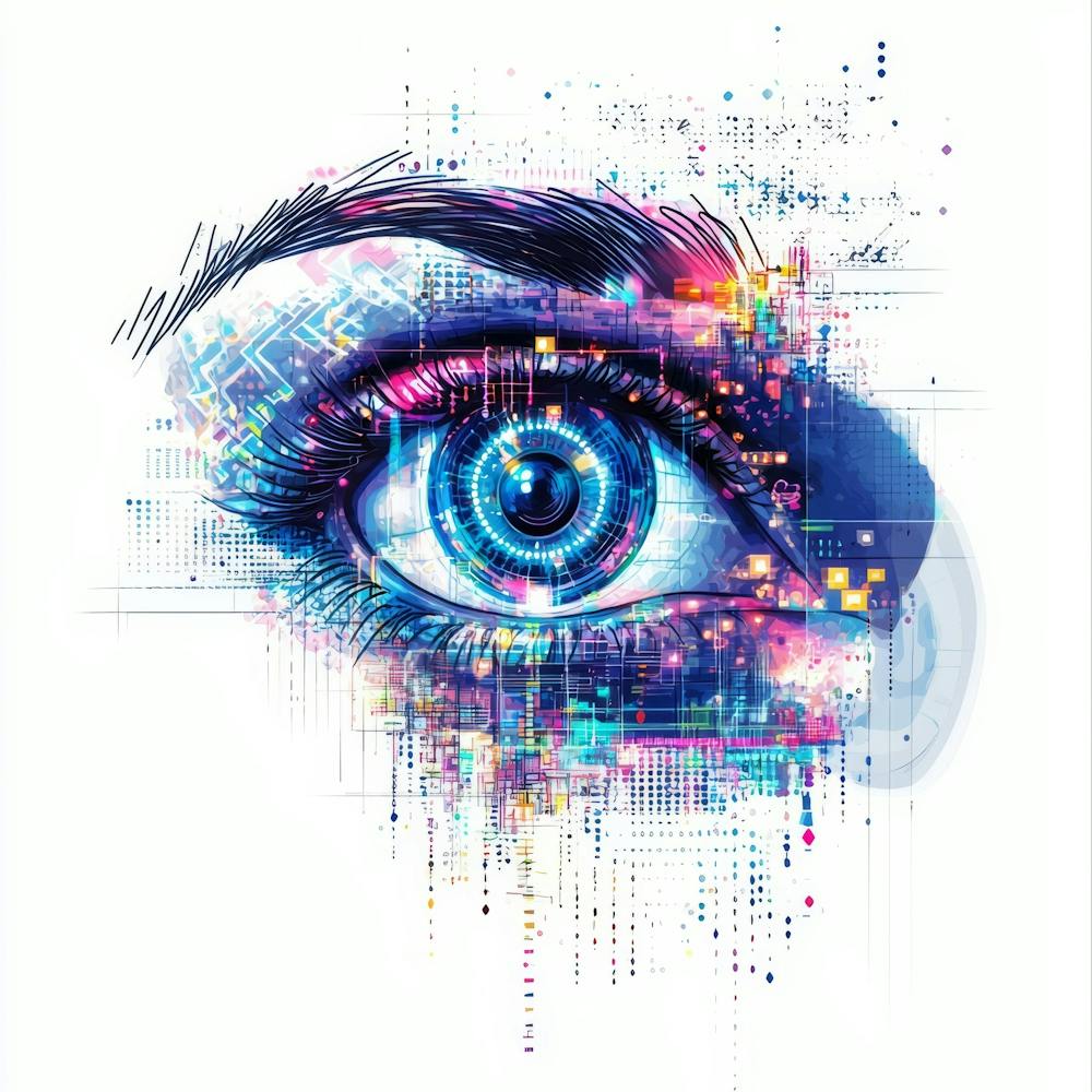 Digital Eye.Generated AI. Wall