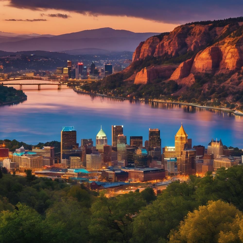 Pittsburgh Skyline At Dusk