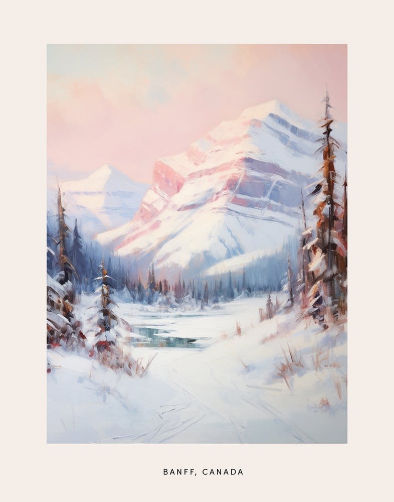 Verträumtes Wintergemälde Poster Banff Canada 2