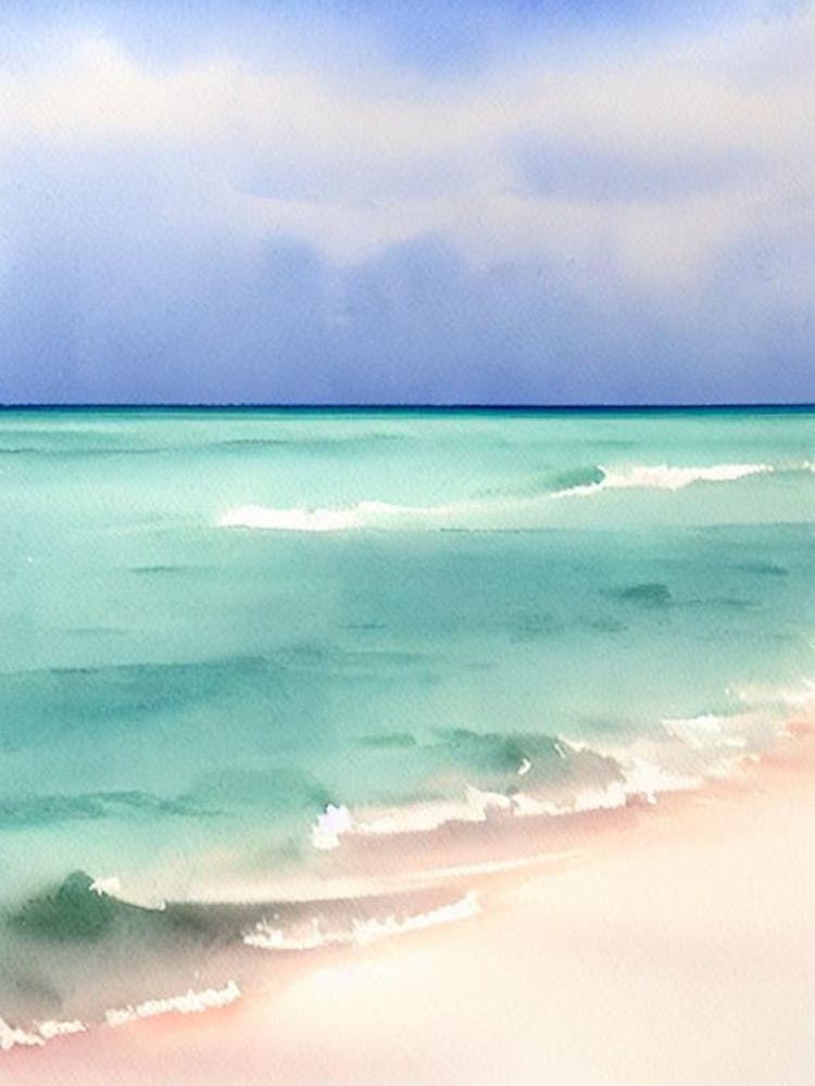 Grace Bay Beach 3, Turks And Caicos Watercolour