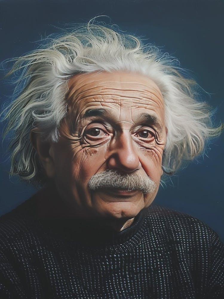 Portrait Of Albert Einstein Painting Portrait Wall Art, Home Decor, Science Gift, Inspirational Print, Office Decor