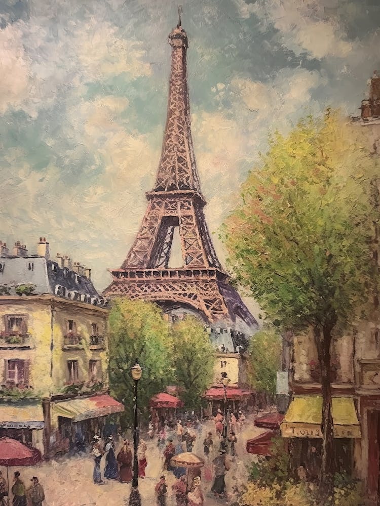 Eiffel Tower Paris France Pissarro Style 14