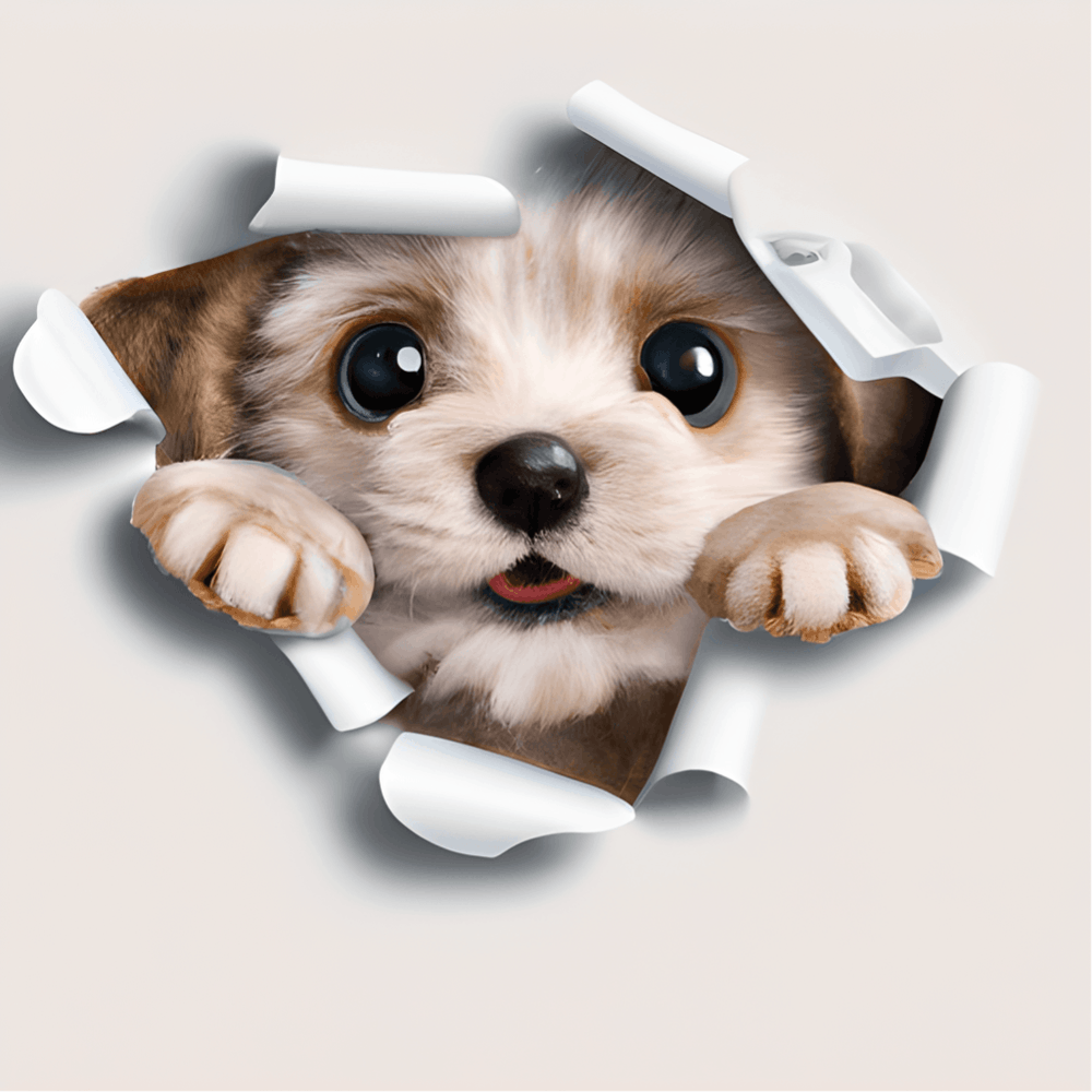 Puppy Peeking Out Of A Hole,3D Disney Aristocats Puppy