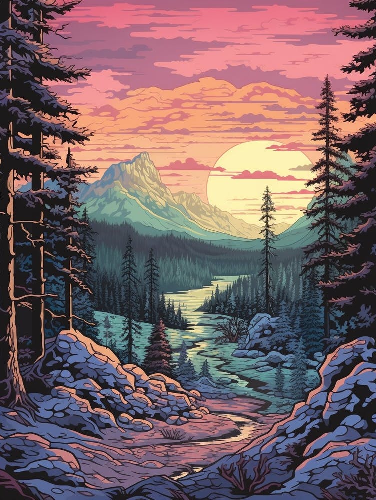 Tundra Landscape Pixel Art 4