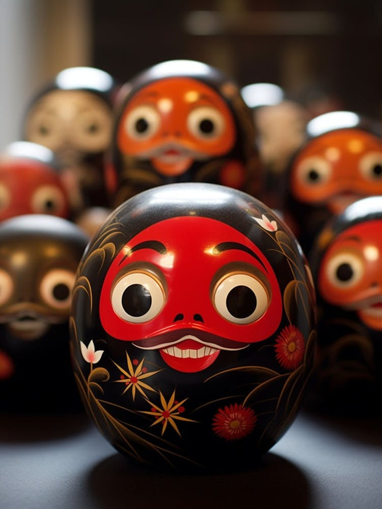 Daruma Dolls Japanese Illustration 3