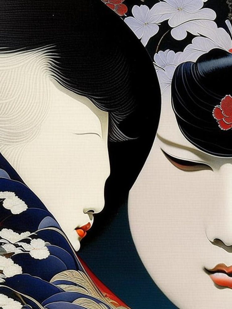 Close Up Yin and Yang 1, Japanese Ukiyo E Style