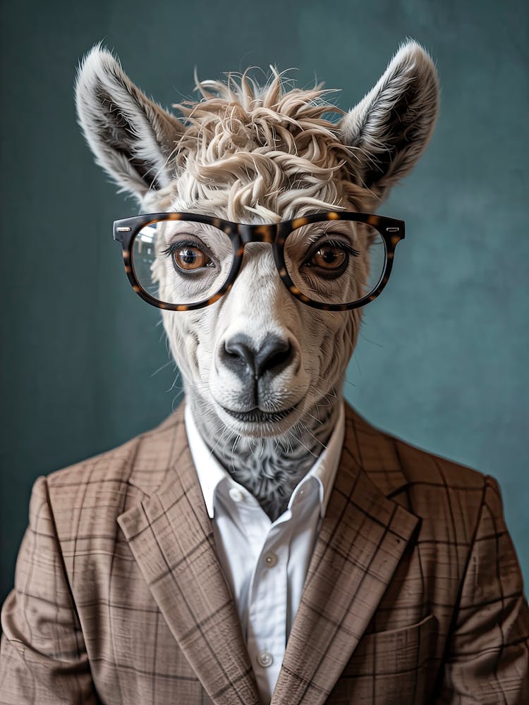 Lama mit Brille 3
