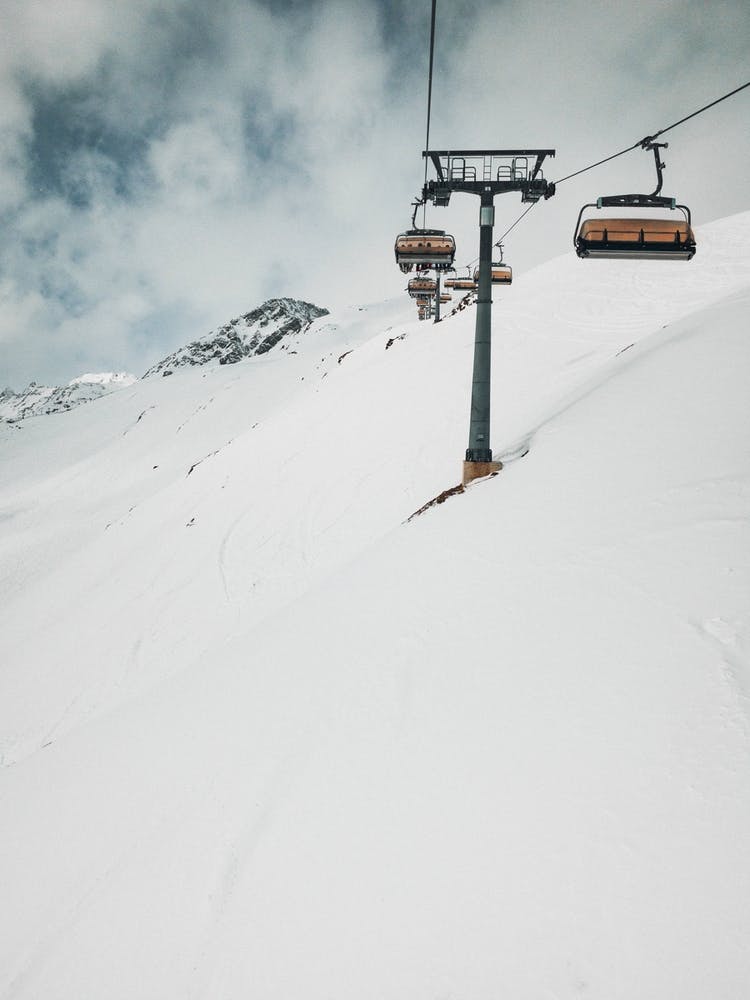 Riding The Lift In Winter