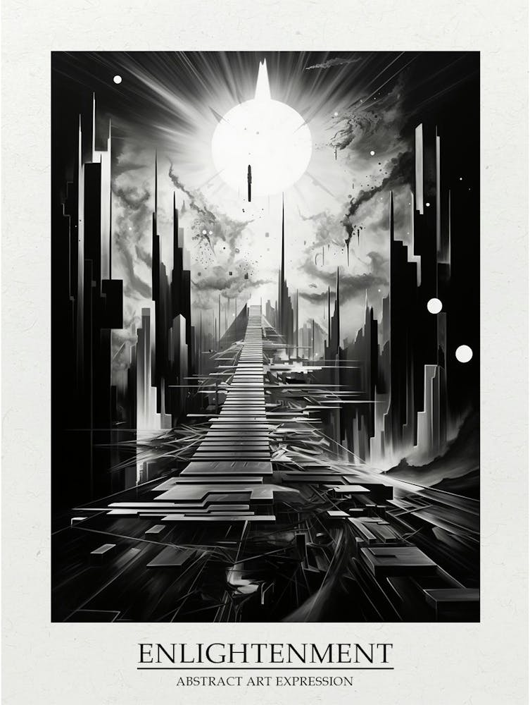 Enlightenment Abstract Black And White 2 Poster