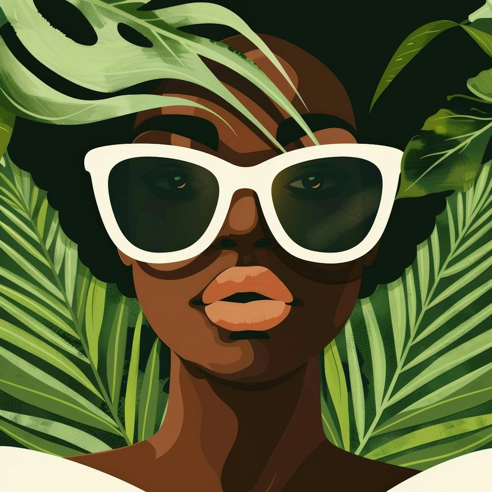 Afroamerikanische Frau mit Sonnenbrille 1