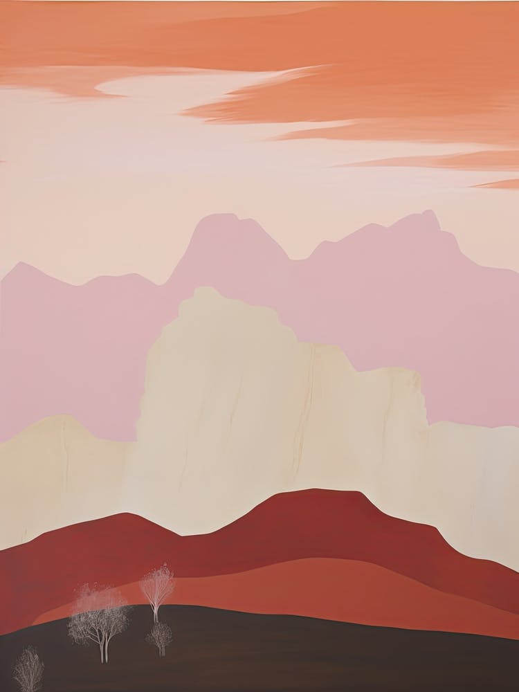 Western Desert Landscape Contemporary Abstract Illustration 4