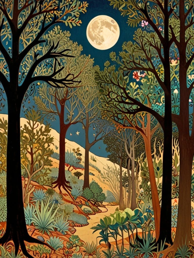 William Morris Moonlight In The Forest 97