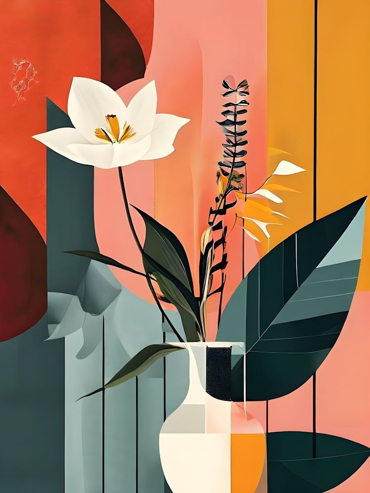 Abstraction de fleurs dans un vase