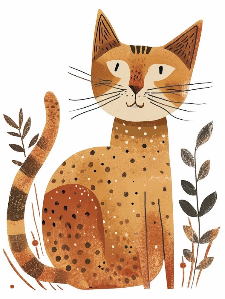 Ocicat Cat Clipart Illustration 4