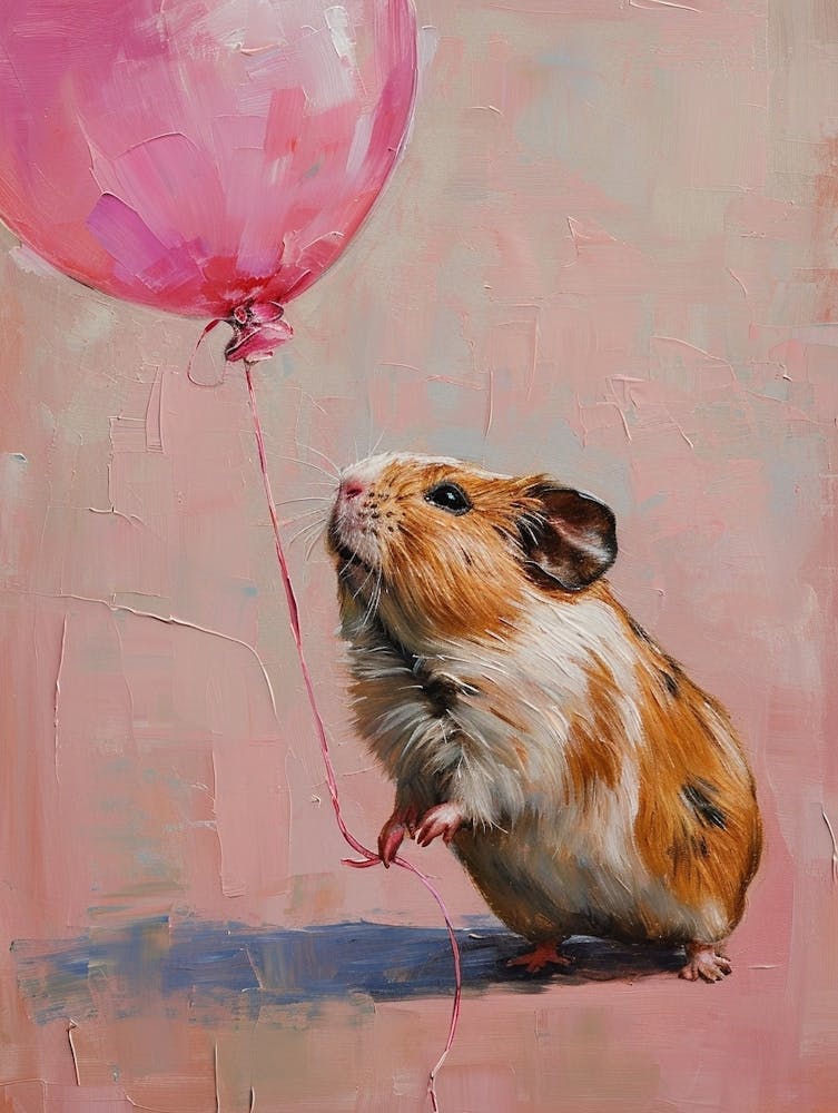 Cute Guinea Pig 2 With Balloon