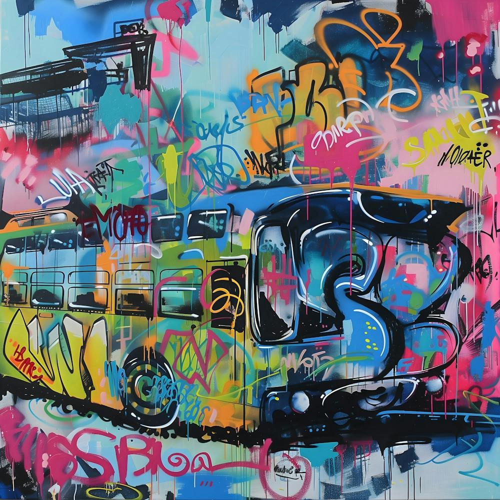 Bus, Graffiti, Street Art, Urban Hues