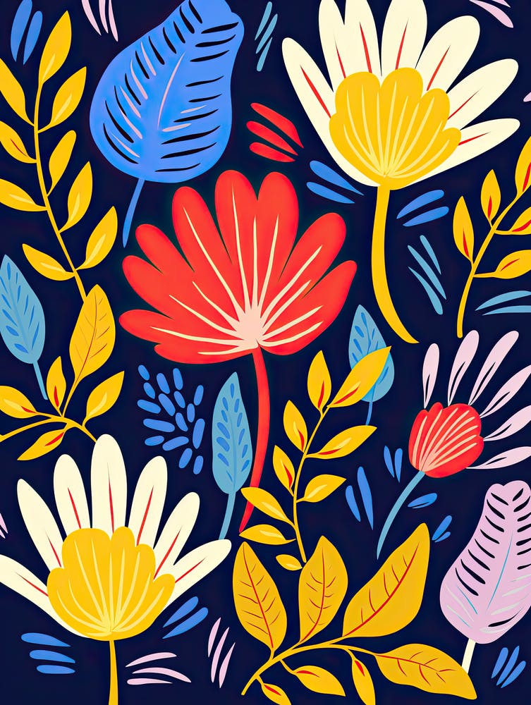 Flowers 20, Matisse style, Floral texture