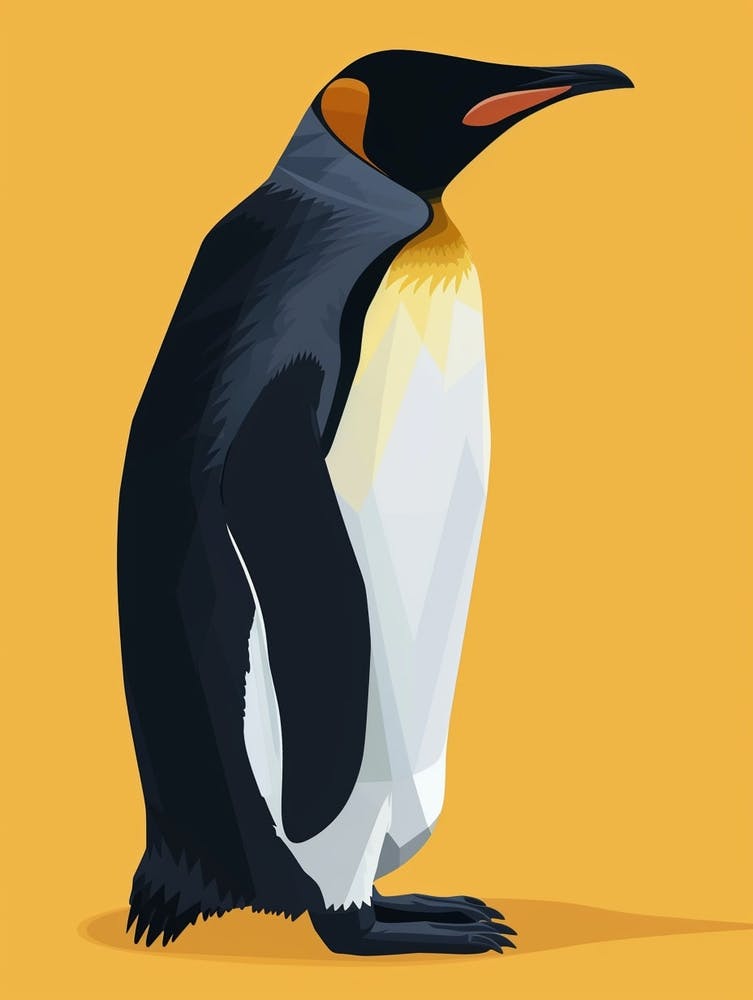King Penguin Laurie Island Minimalist Illustration 1