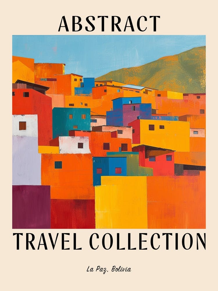 Abstrakte Reisekollektion Poster La Paz Bolivien 3