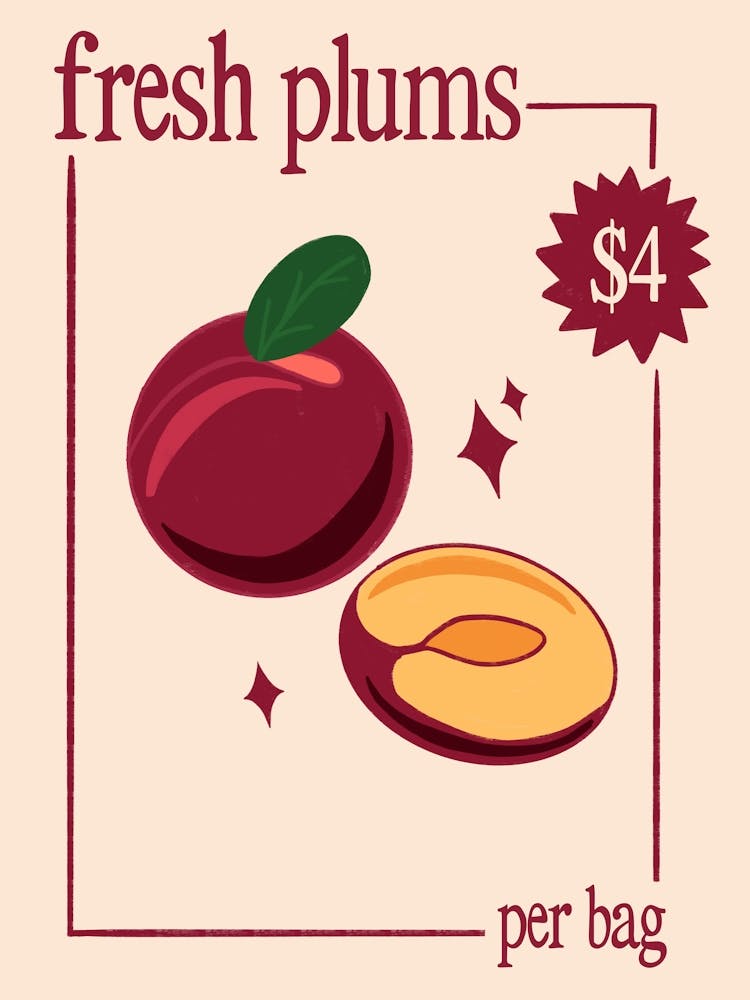 Fresh Plums Print