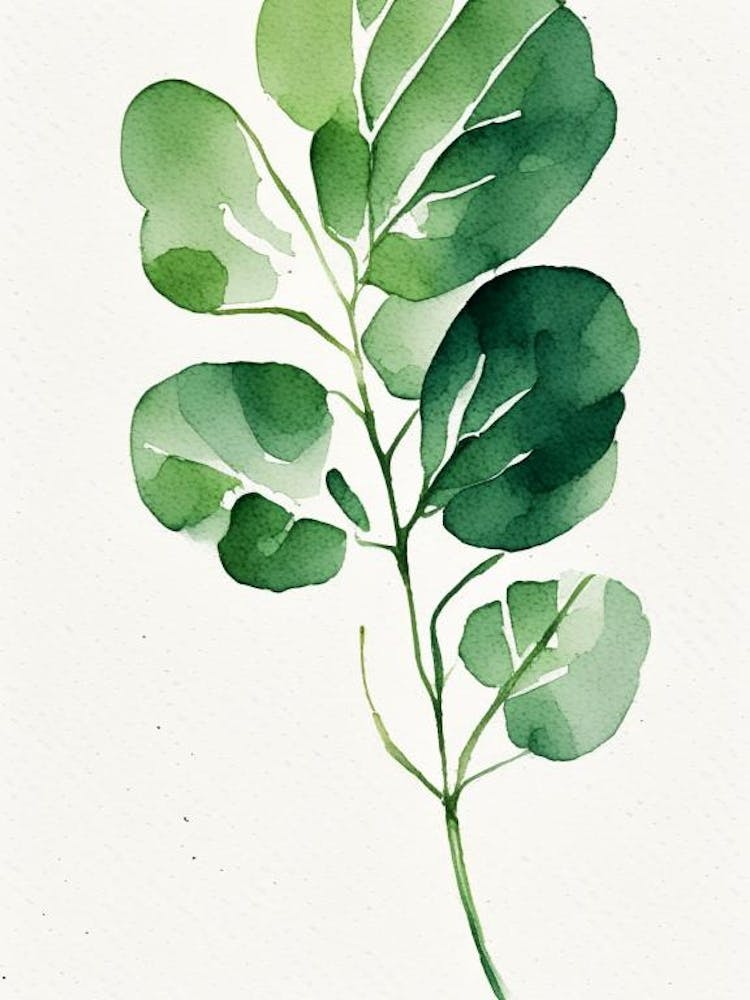 Watercress Leaf Minimalist Watercolour 2