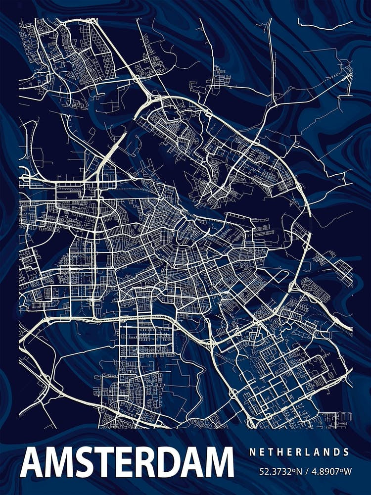 Amsterdam Crocus Marble Map