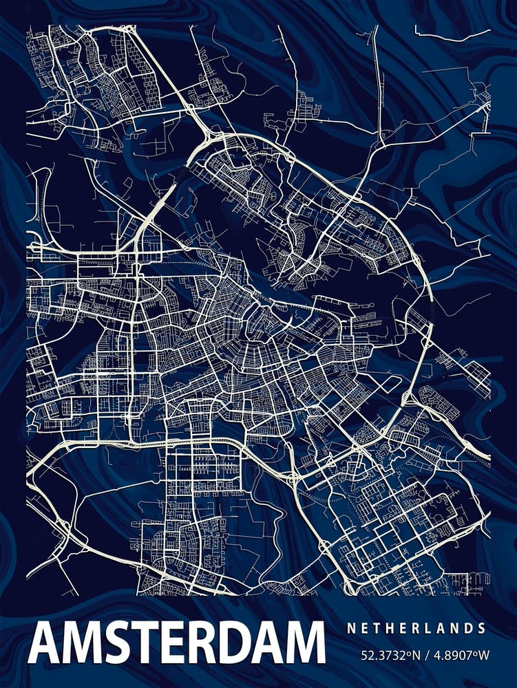 Amsterdam Crocus Marble Map