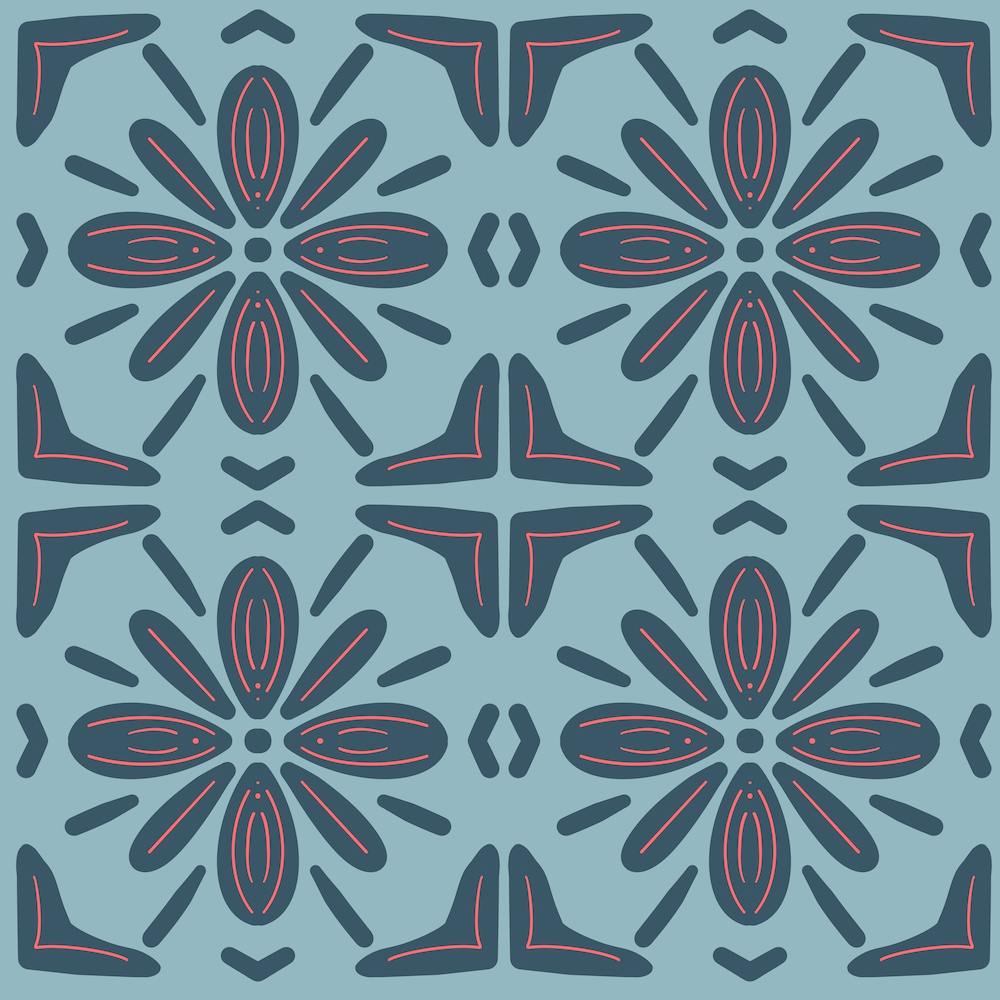 Carrelage Floral Nouveaux Bleus