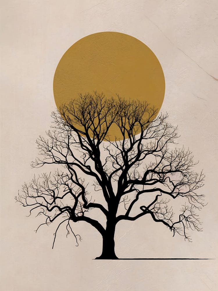 Goldener Horizont, minimalistisch inspirierte Illustration!