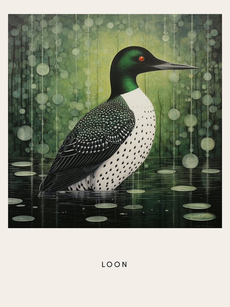 Ohara Koson Inspired Bird Painting Loon 2 Poster