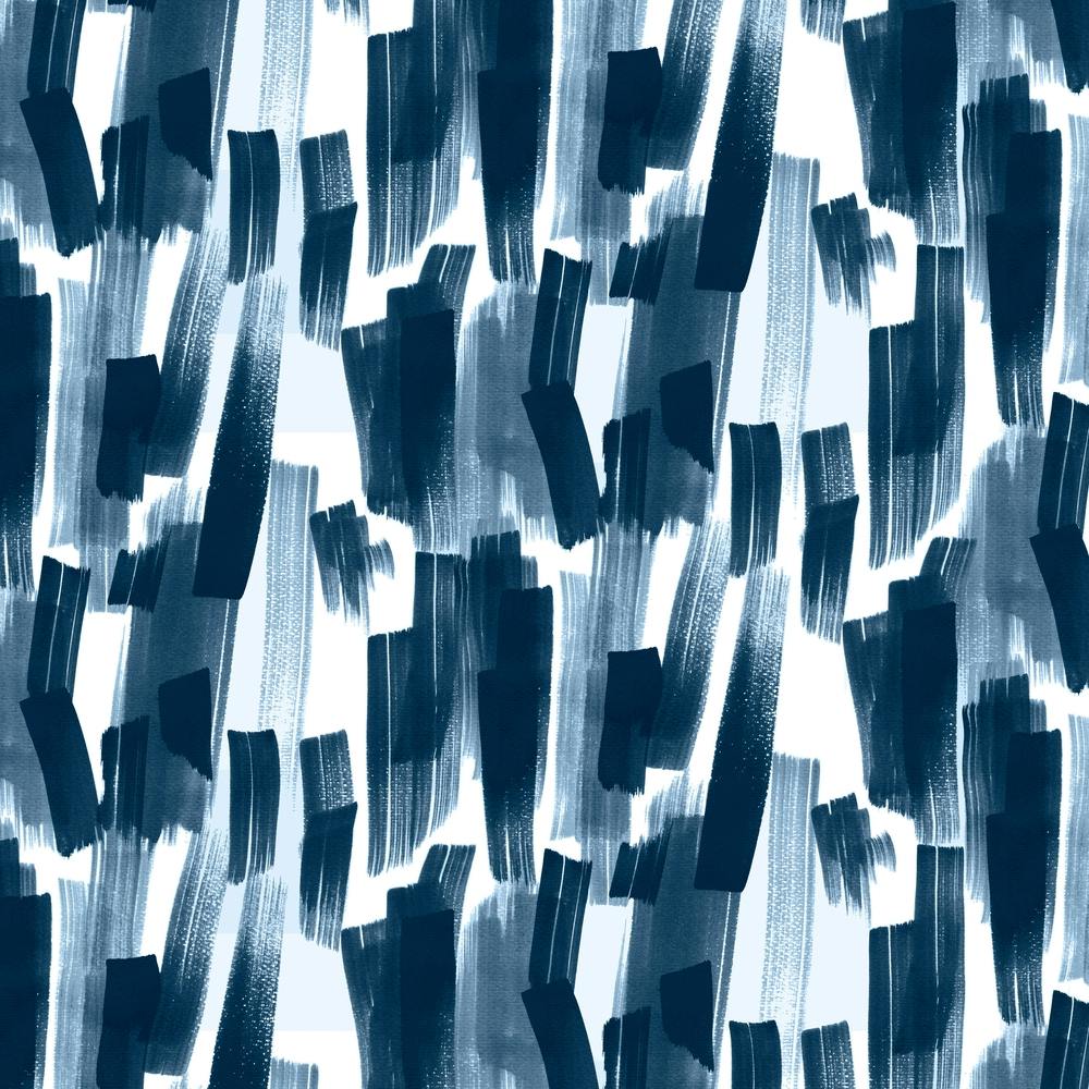 Big Brushstrokes Navy Square