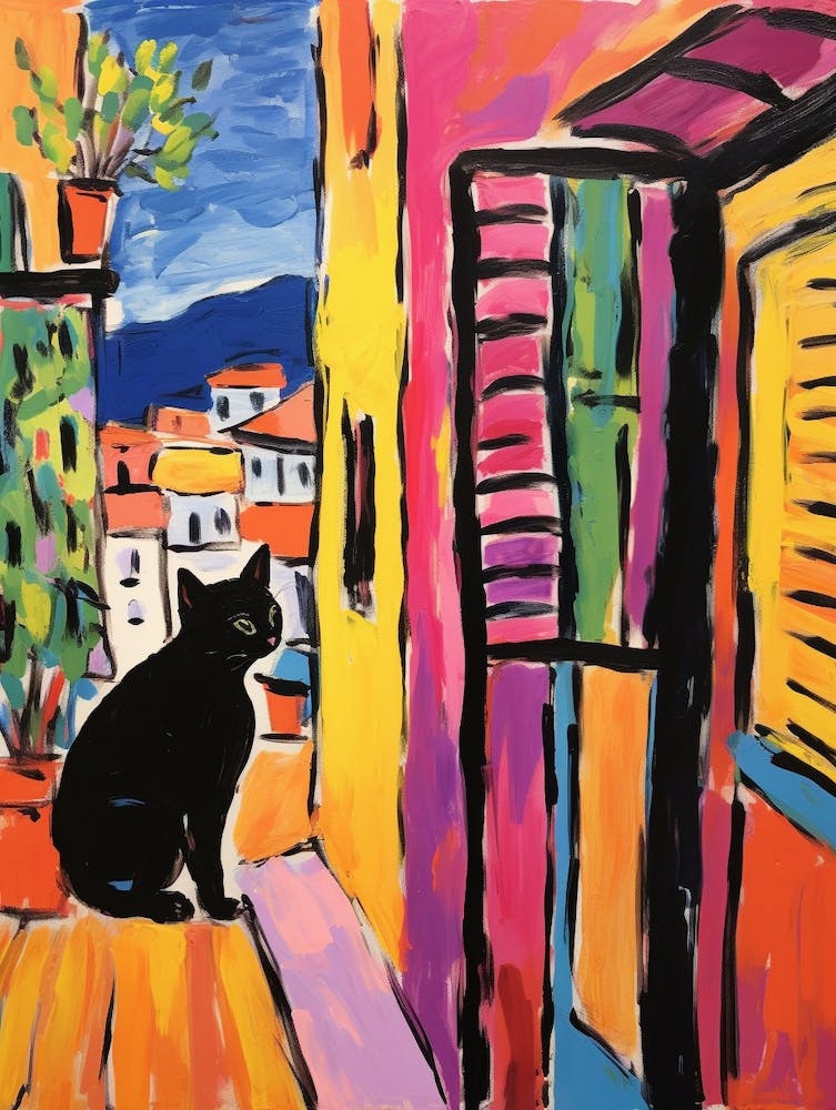 Painting Of A Cat In Spoleto Italy 3