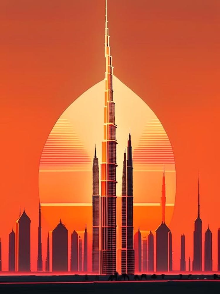 The Burj Khalifa, Dubai Sunset 2