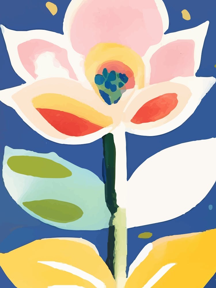 Blue and pink abstract Lotus flower