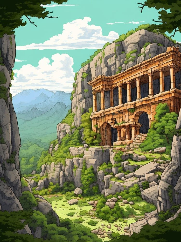 Termessos Archaeological Site Pixel Art 4