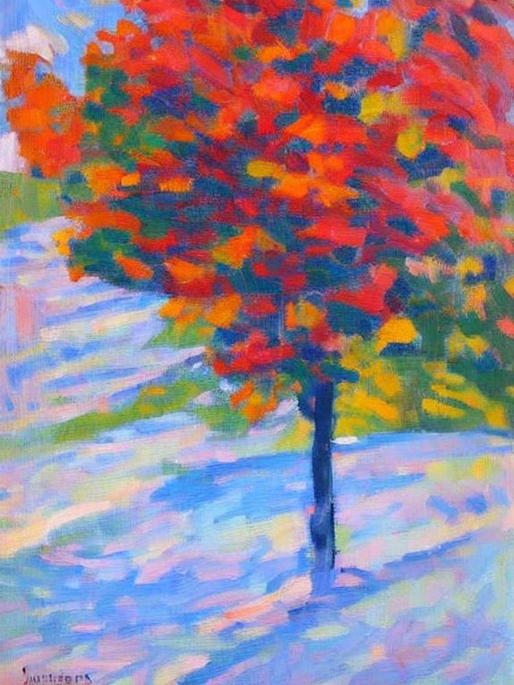American Beech tree Abstract Block Colour