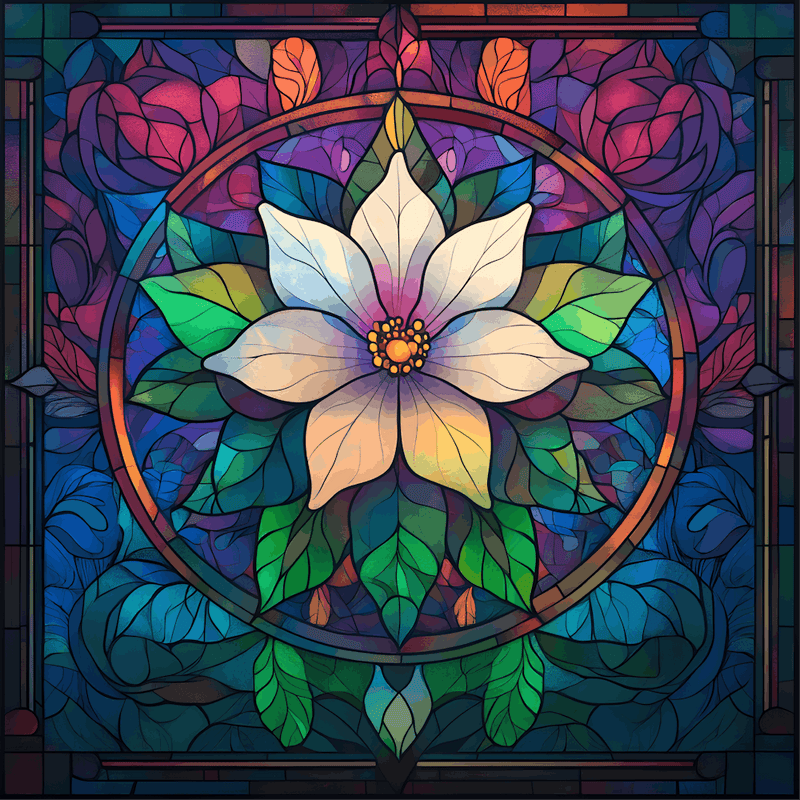 Flowers Stained Glass Sublimation 4