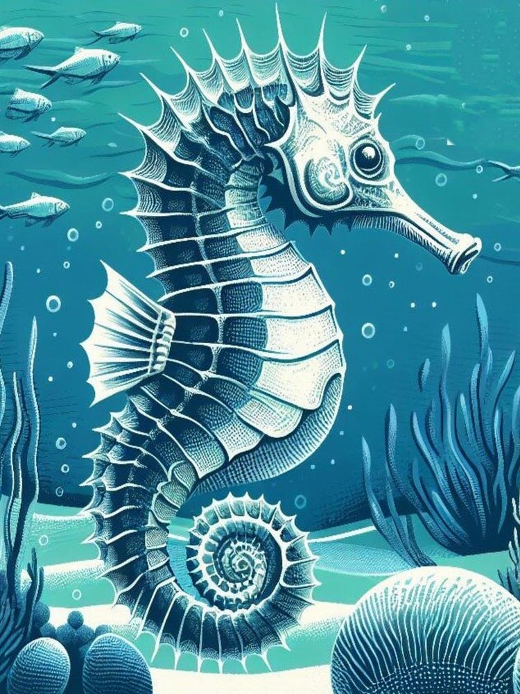 Seahorse wall art poster